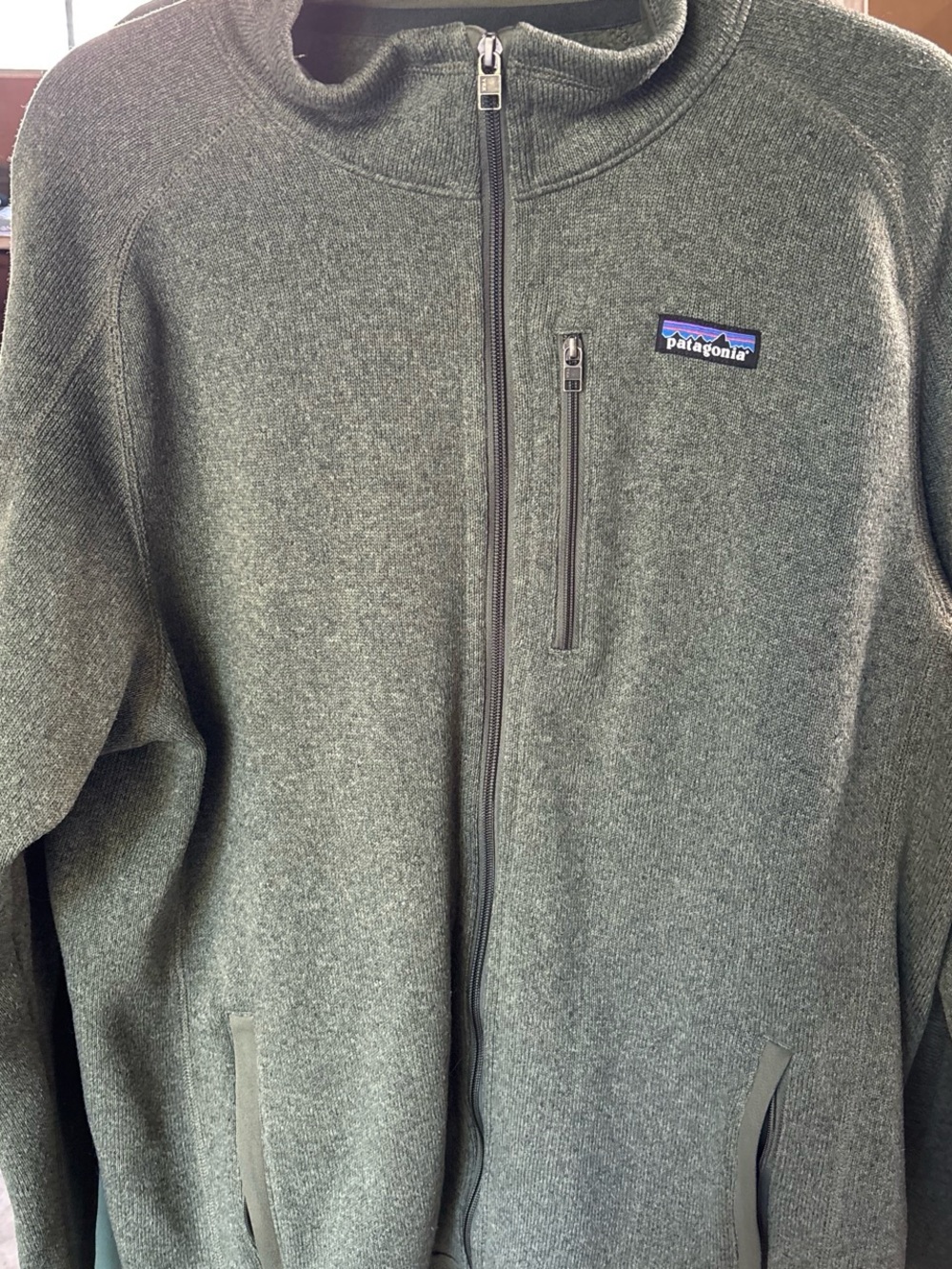 Patagonia Olive Green Full-Zip Lightweight Fleece Jacket